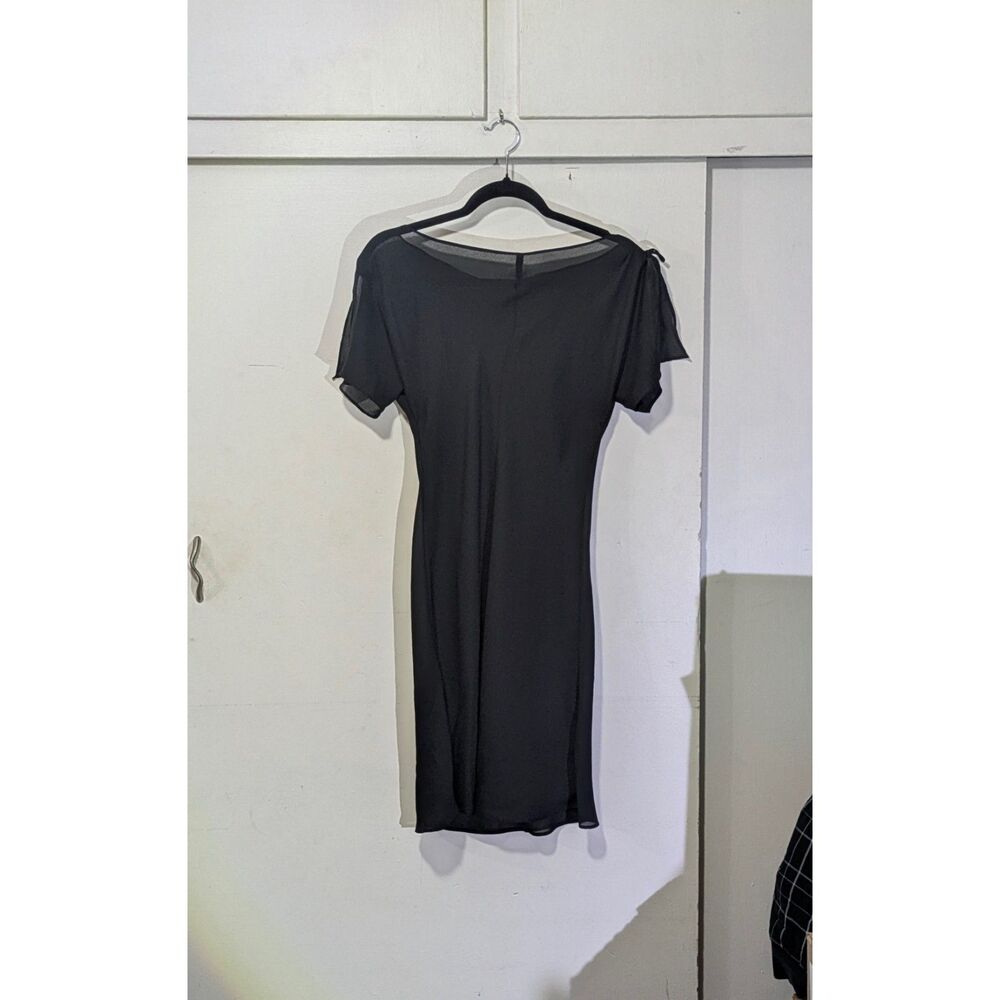 Shear Black Cover Up Split Sleeve Slip On Dress sz. M - Picture 2 of 5